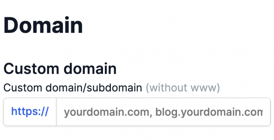 Custom domain field in blogstatic