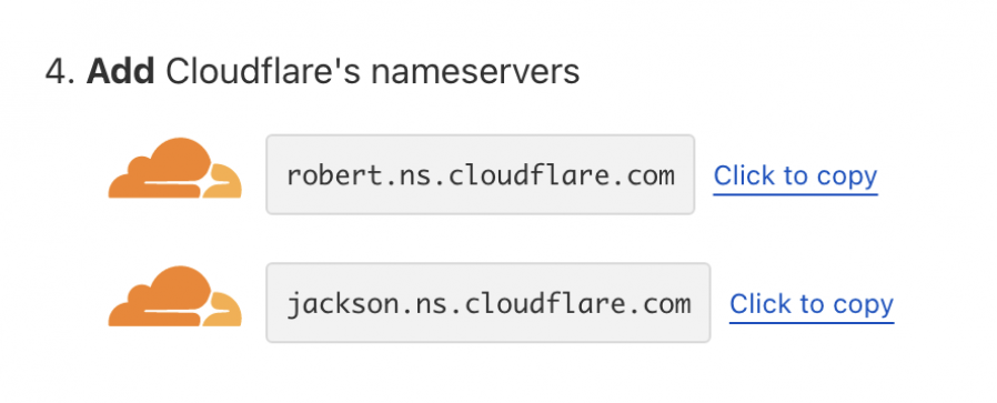 Cloudflare sample nameservers